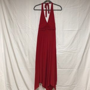 BCBG True red, handkerchief hem,  knit dress.